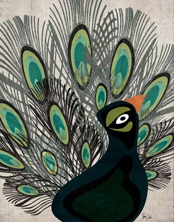 Framed Peacock I Print