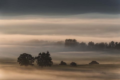 Framed Dense Fog Over The Moos Print