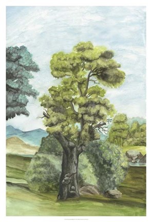 Framed Scenic French Wallpaper II Print