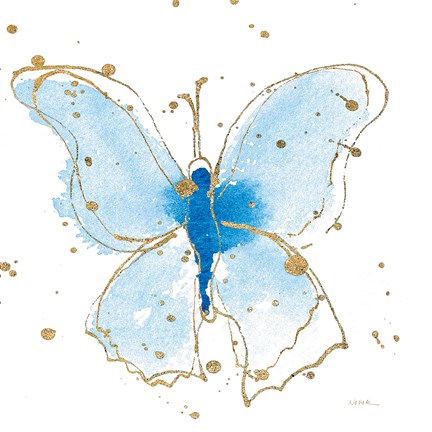 Framed Gilded Butterflies V Print