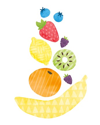 Framed Funky Fruit I Print