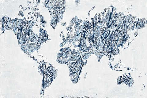 Framed World on a String Print