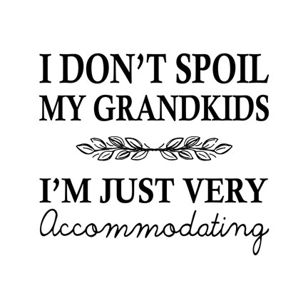 Framed I Don&#39;t Spoil My Grandkids Leaf Design White Print