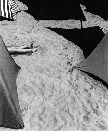 Framed Tents On The Beach Print