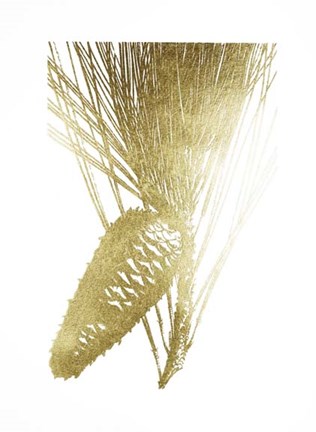 Framed Gold Foil Pine Cones II Print