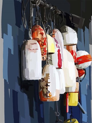 Framed Vibrant Buoys II Print