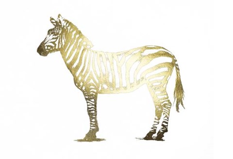 Framed Gold Foil Zebra Print