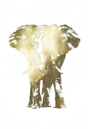 Framed Gold Foil Elephant II Print