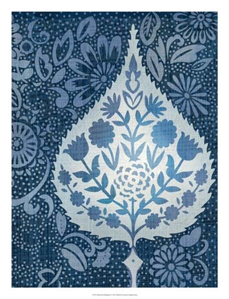 Framed Watercolor Blockprint I Print