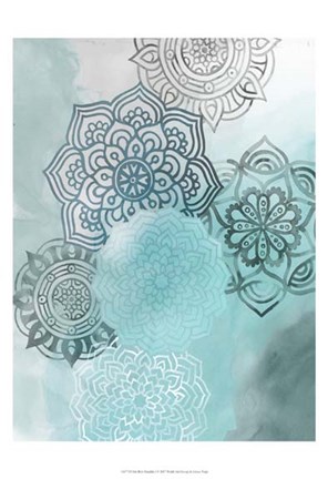 Framed Ink Blot Mandala I Print