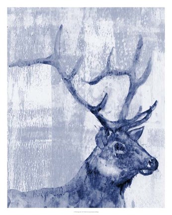 Framed Indigo Elk Print