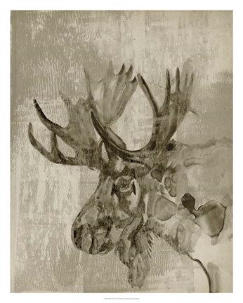 Framed Sepia Moose Print