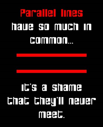 Framed Math Joke  - Black and Red Print