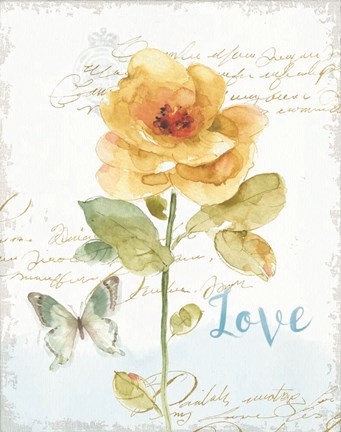 Framed Rainbow Seeds Floral VIII Love Print