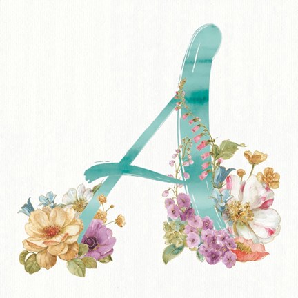 Framed Rainbow Seeds Monogram A Print