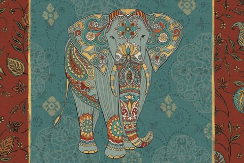 Framed Elephant Caravan IB Print