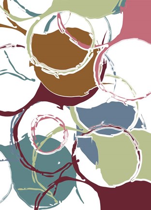 Framed Funky Circles I Print