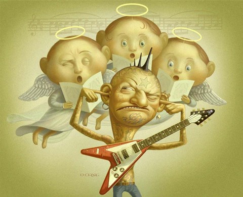 Framed Angel and Punk Print