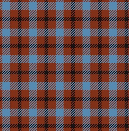 Framed Plaid Blue &amp; Red Print