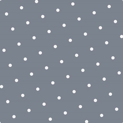 Framed White Polka Dots on Grey Print