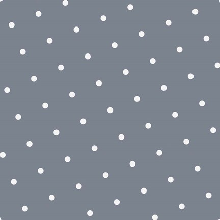 Framed White Polka Dots on Grey Print