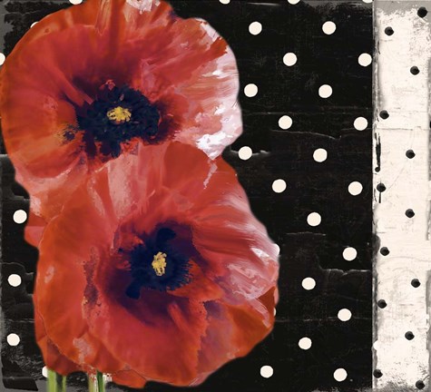 Framed Scarlet Poppies II Print