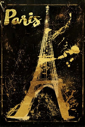 Framed Gold Eiffel Print