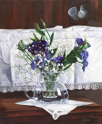 Framed Fiori Pizzi e Tazzine Print