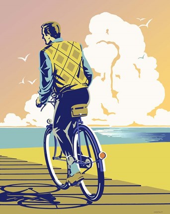 Framed Beach Bike Print
