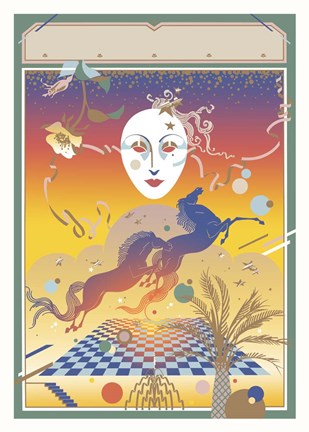 Framed Fantasy Mask Print