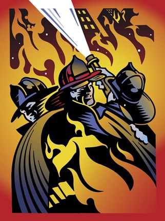 Framed Firemen Print