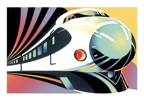 Framed Japanese High Speed Train Print
