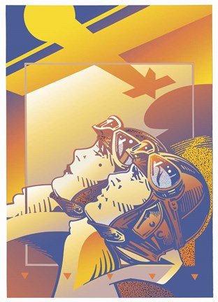 Framed Pilots Orange Print