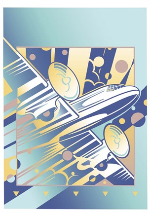 Framed Taking Off Blue Print