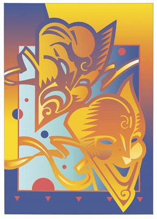 Framed Theatre Masks Print
