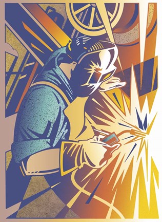 Framed Welder&#39;s Spark Print