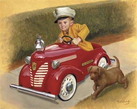 Framed 1937 Garton Ford Fire Chief Print