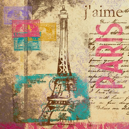 Framed Paris Stamp Print