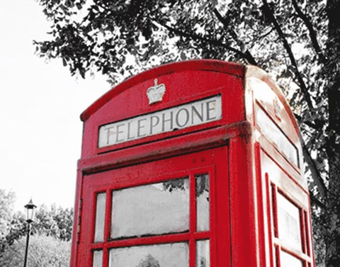Framed London Phone Booth with Red Pop Print