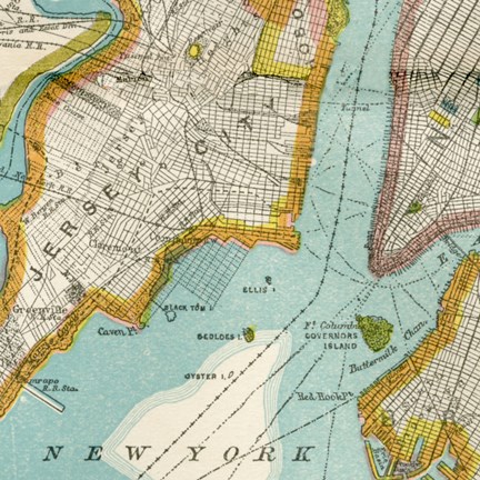 Framed Vintage New York Map IV Print