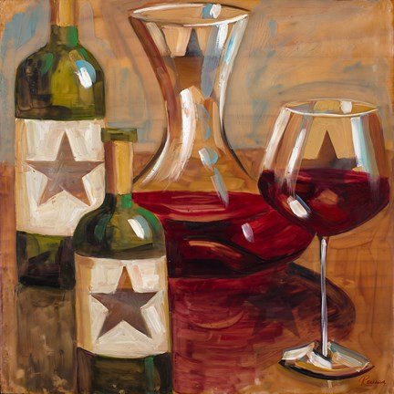 Framed Star Wine Square I Print