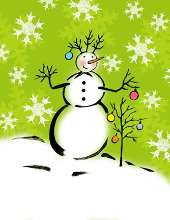 Framed Silly Snowmen IV Print