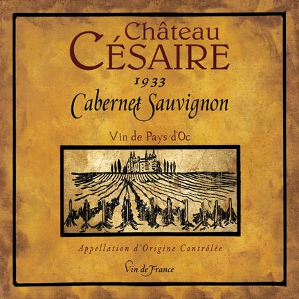 Framed Still Life Wine Label Square IX Print