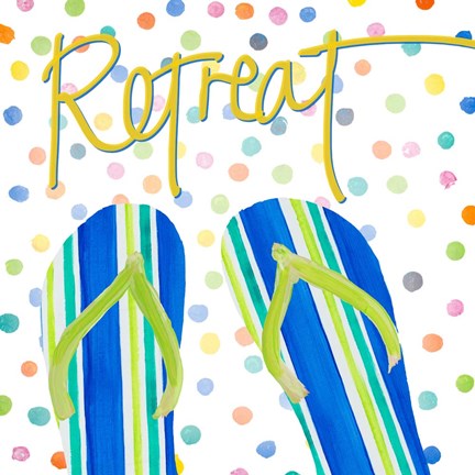 Framed Flip Flop Retreat I Print