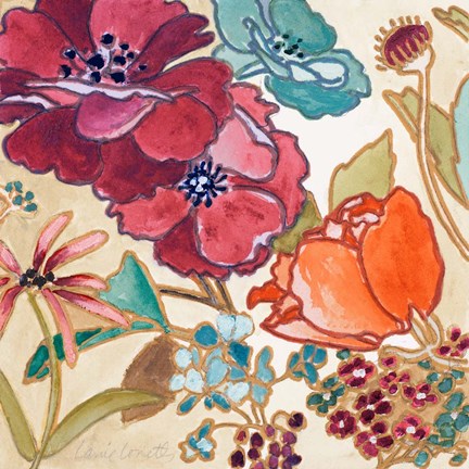 Framed Le Jardin Colorful I Print