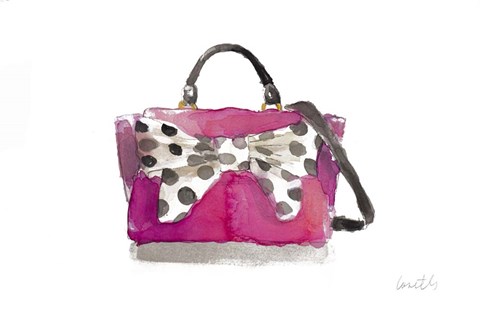 Framed Watercolor Bow Satchel II Print