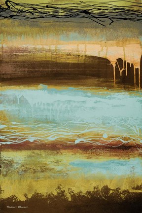 Framed Teal Wahn I Print