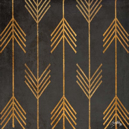 Framed Gold Arrow Modele I Print