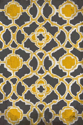 Framed Yellow &amp; Gray Modele Portrait Print