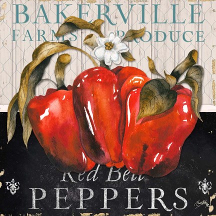 Framed Vegetable Farm Fresh III Print